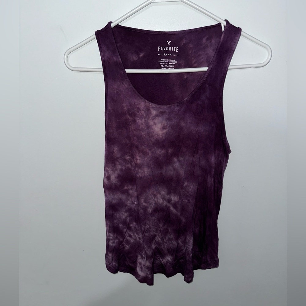 American Eagle Outfitters Tie-Dye Purple Tank Top